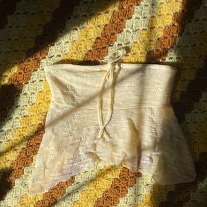 Edikted butter yellow lace tube Top